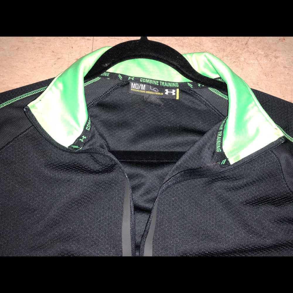 UA under armour 1/4 zip pullover black volt green